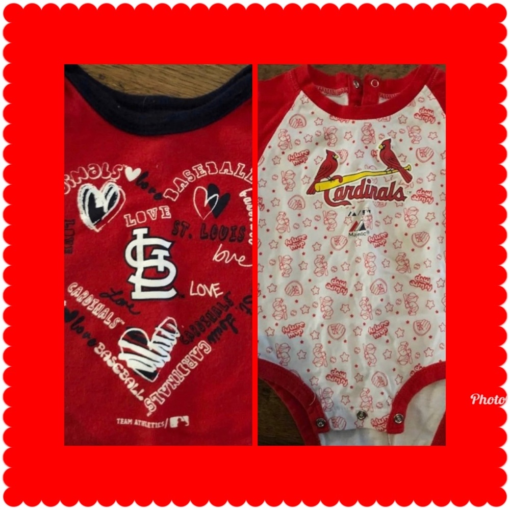 ST Louis Cardinals Onesies 3/6 & 6/9 months NEW
